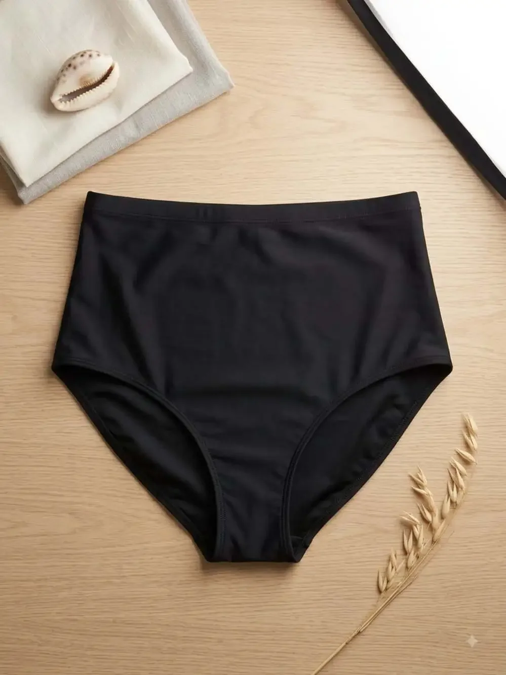 Plus Size 2X 18-20 Bloomchic Black High Waisted Bikini Bottom Swimwear Swim